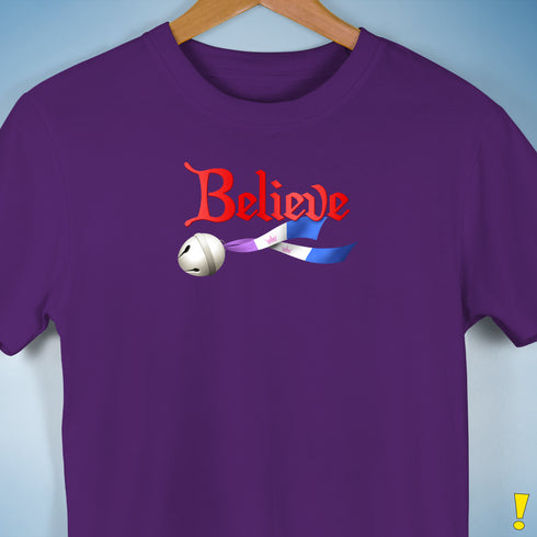 Believe Drag Pride Flag Jingle Bell Premium Unisex T-Shirt - Purple